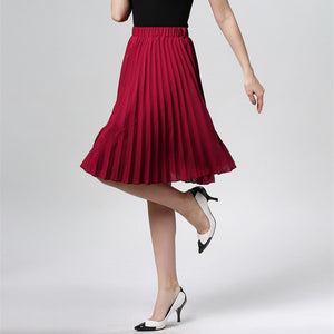 High Waist Pleated Skirt Women