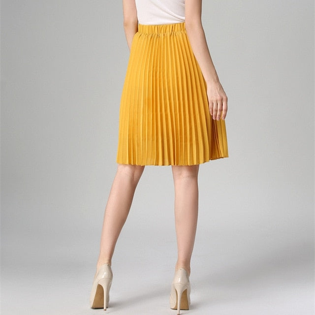 High Waist Pleated Skirt Women
