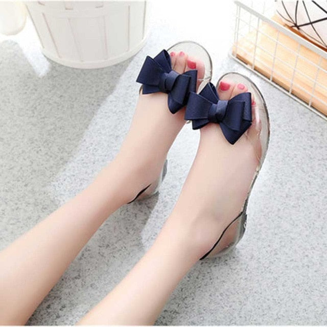 Sweet Bowknot Women Sandals Summer Jelly Shoes