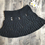 Sexy summer crochet swimwear floral mini skirt