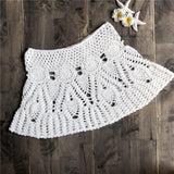 Sexy summer crochet swimwear floral mini skirt