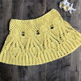 Sexy summer crochet swimwear floral mini skirt