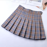 Pleated skirt plaid skirt women's summer high waist college wind wild skirt