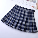 Pleated skirt plaid skirt women's summer high waist college wind wild skirt
