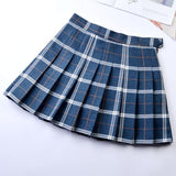 Pleated skirt plaid skirt women's summer high waist college wind wild skirt