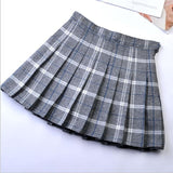 Pleated skirt plaid skirt women's summer high waist college wind wild skirt
