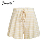 Casual Knitted striped women shorts High waist shorts