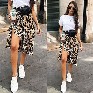 Hot Fashion Leopard Print High Waist Skirt