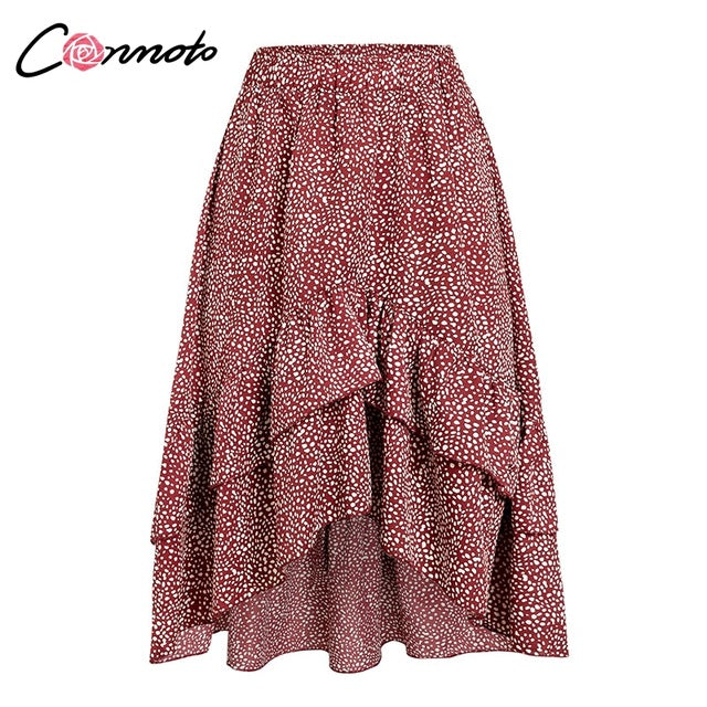 High Waist Polka Dot Feminino Summer Skirts