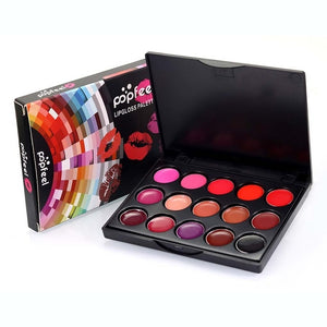 Hot Sale 15 Colors/Set Women Moisturizing Lip Gloss Palette Girls Nude Cosmetic