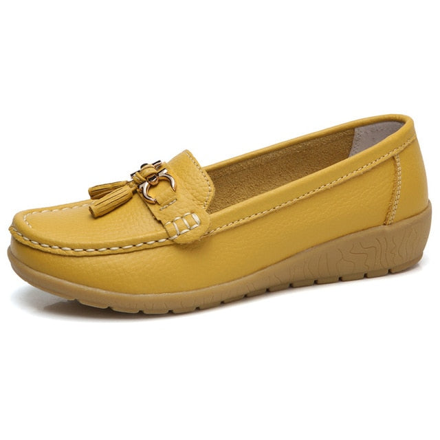 Spring Flats Women Shoes Loafers Genuine Leather Women Flats