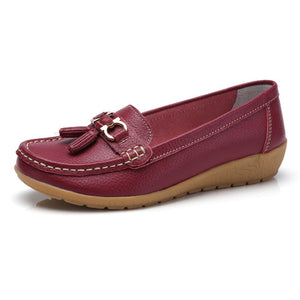 Spring Flats Women Shoes Loafers Genuine Leather Women Flats