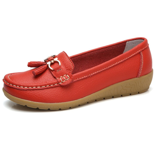 Spring Flats Women Shoes Loafers Genuine Leather Women Flats