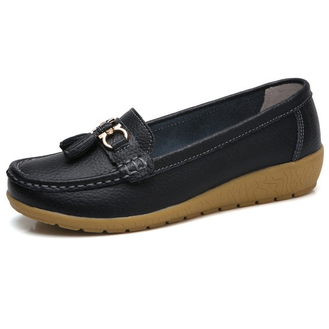 Spring Flats Women Shoes Loafers Genuine Leather Women Flats