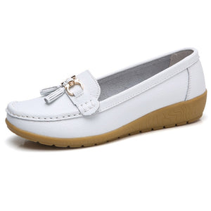 Spring Flats Women Shoes Loafers Genuine Leather Women Flats