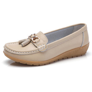 Spring Flats Women Shoes Loafers Genuine Leather Women Flats