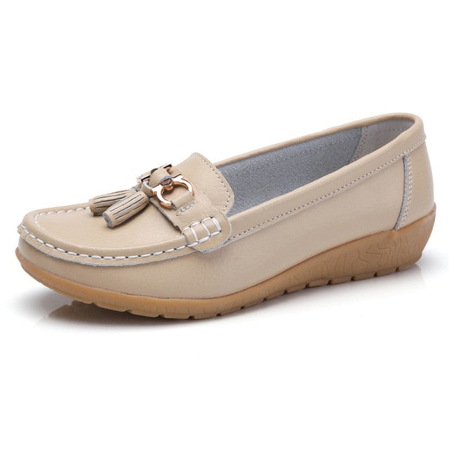 Spring Flats Women Shoes Loafers Genuine Leather Women Flats