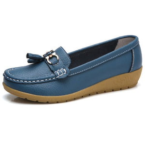 Spring Flats Women Shoes Loafers Genuine Leather Women Flats