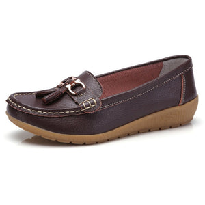 Spring Flats Women Shoes Loafers Genuine Leather Women Flats