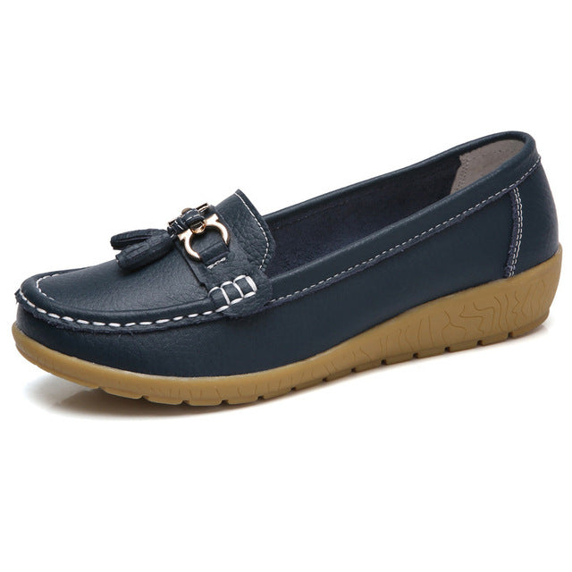 Spring Flats Women Shoes Loafers Genuine Leather Women Flats