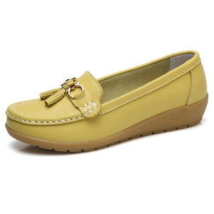 Spring Flats Women Shoes Loafers Genuine Leather Women Flats