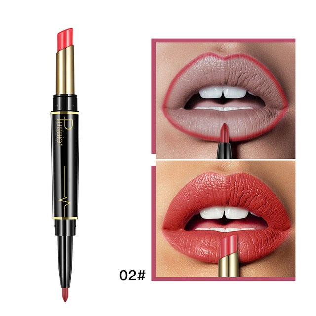 Pudaier Matte Lipstick Lip Liner Pen double end lip makeup