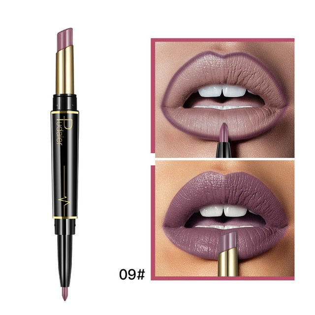 Pudaier Matte Lipstick Lip Liner Pen double end lip makeup