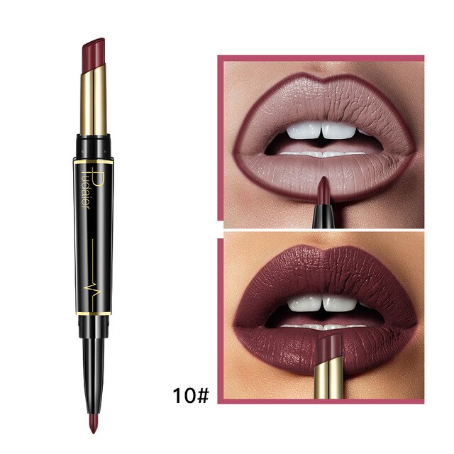 Pudaier Matte Lipstick Lip Liner Pen double end lip makeup