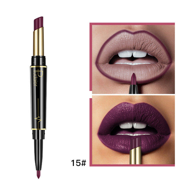 Pudaier Matte Lipstick Lip Liner Pen double end lip makeup