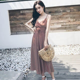 Summer Strap Dress Striped Long Casual
