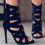 Summer High Heels Hollow Thin Heel Shoes