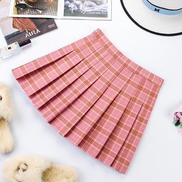 Short Skirt New Korean Plaid Skirt