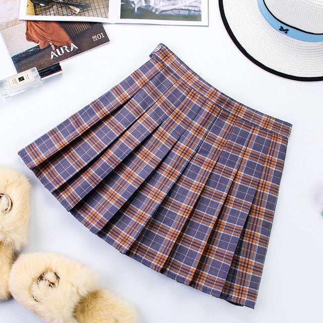 Short Skirt New Korean Plaid Skirt
