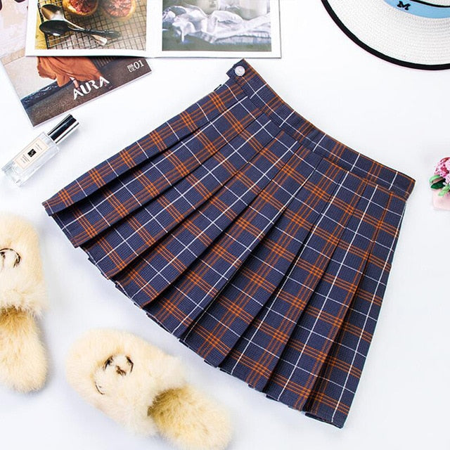 Short Skirt New Korean Plaid Skirt