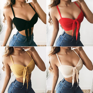 Summer Bow Tie Camis Crop Tops