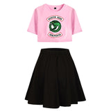 Riverdale Southside Serpents Two Piece Sets Women  Short Sleeve Navel Clothes