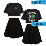 Riverdale Southside Serpents Two Piece Sets Women  Short Sleeve Navel Clothes