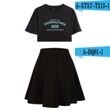 Riverdale Southside Serpents Two Piece Sets Women  Short Sleeve Navel Clothes