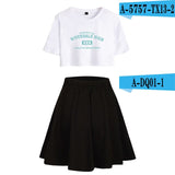 Riverdale Southside Serpents Two Piece Sets Women  Short Sleeve Navel Clothes