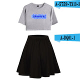 Riverdale Southside Serpents Two Piece Sets Women  Short Sleeve Navel Clothes